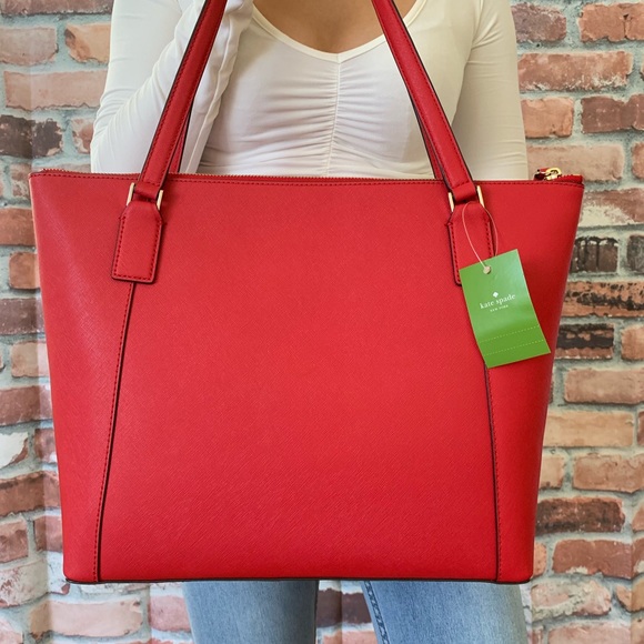 Kate spade LARGE Cameron pocket tote ROSSO RED - Picture 2 of 5